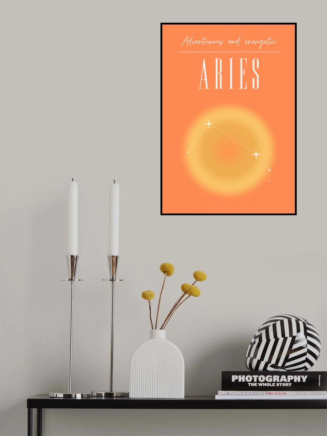Aries Zodiac Print Art Poster och Canvastavla
