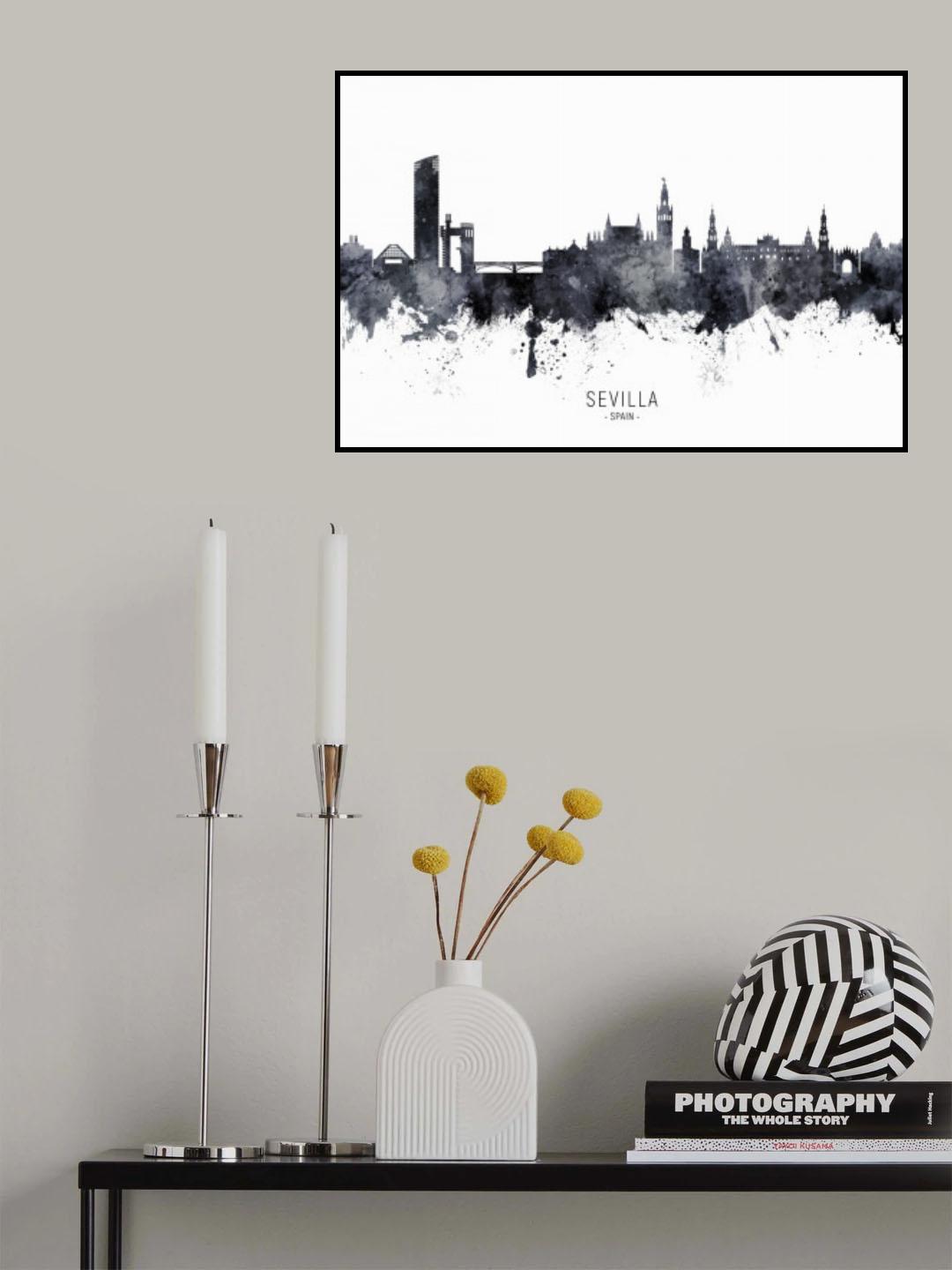 Sevilla Spain Skyline Poster och Canvastavla