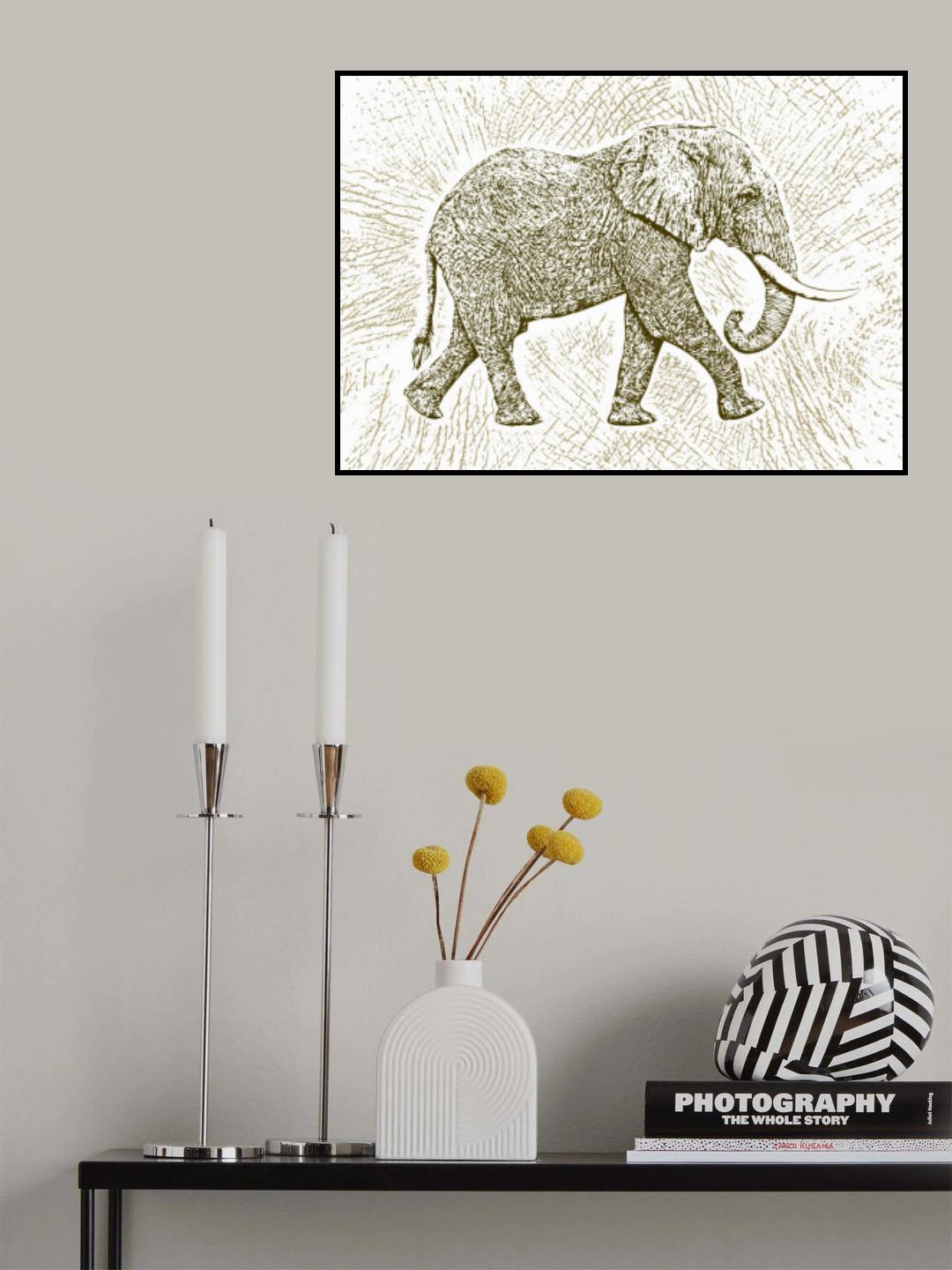 Africa Elephant texture pattern Poster och Canvastavla