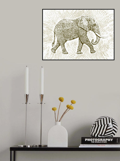 Africa Elephant texture pattern Poster och Canvastavla