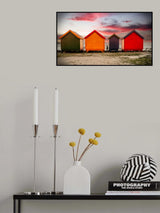 Victorian Beach Huts Poster och Canvastavla