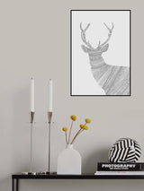 Stag Grey Poster och Canvastavla