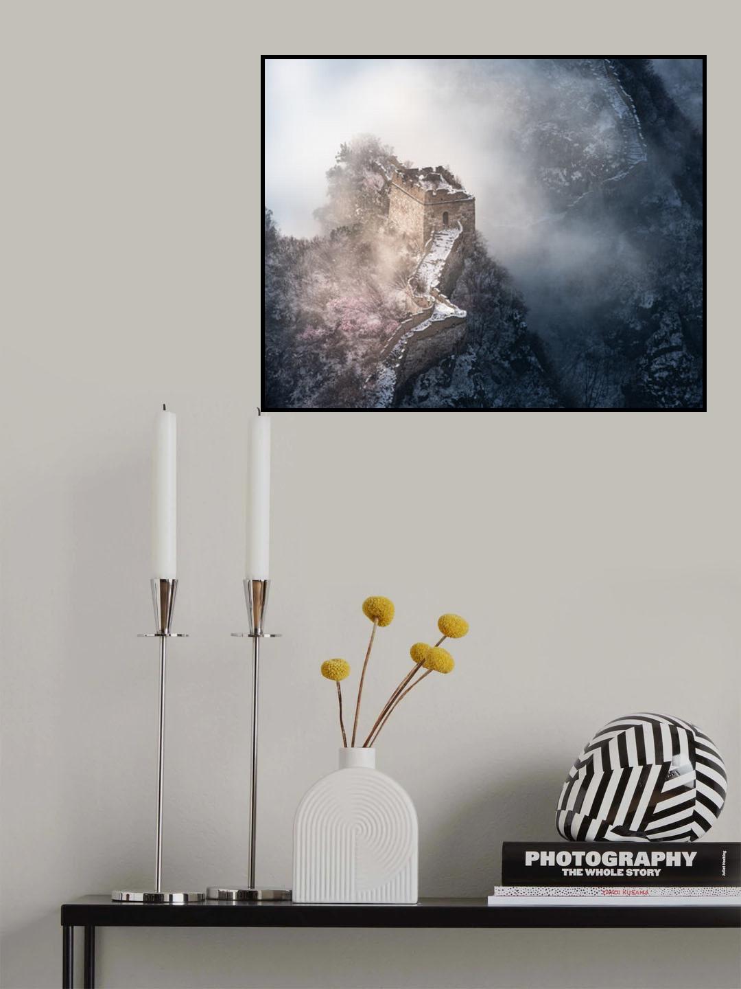 Peach blossom snow of the Great Wall Poster och Canvastavla