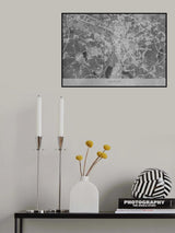 Gray vintage map of Leipzig Germany Poster och Canvastavla