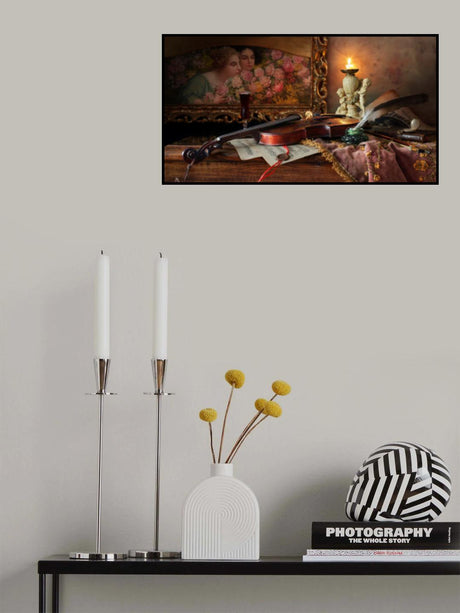 Still life with violin and picture Poster och Canvastavla