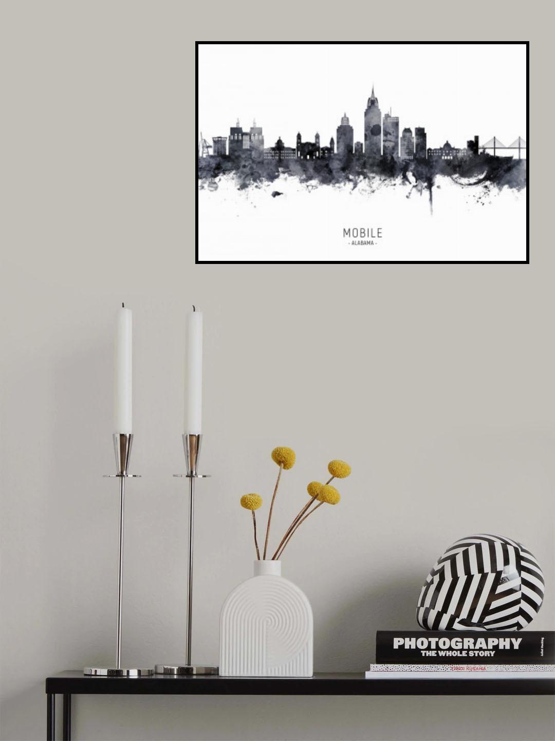 Mobile Alabama Skyline Poster och Canvastavla