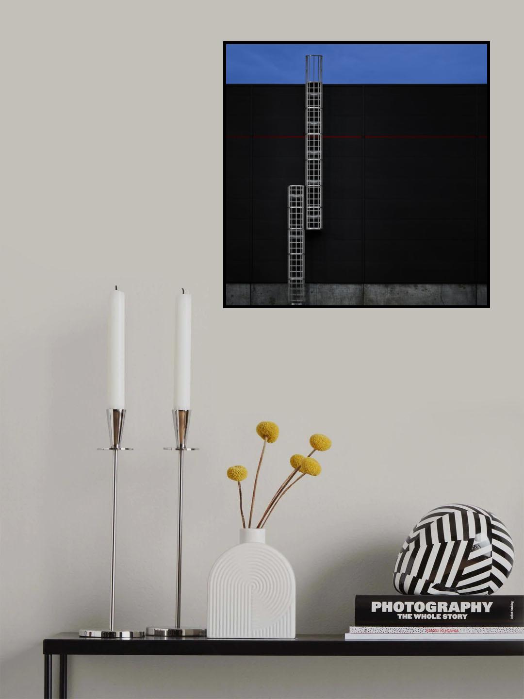 Industrial Red Line Poster och Canvastavla