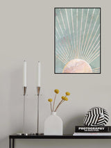 Sage Green Boho Sun Poster och Canvastavla