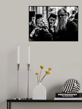 Nun and the cross BW Poster och Canvastavla