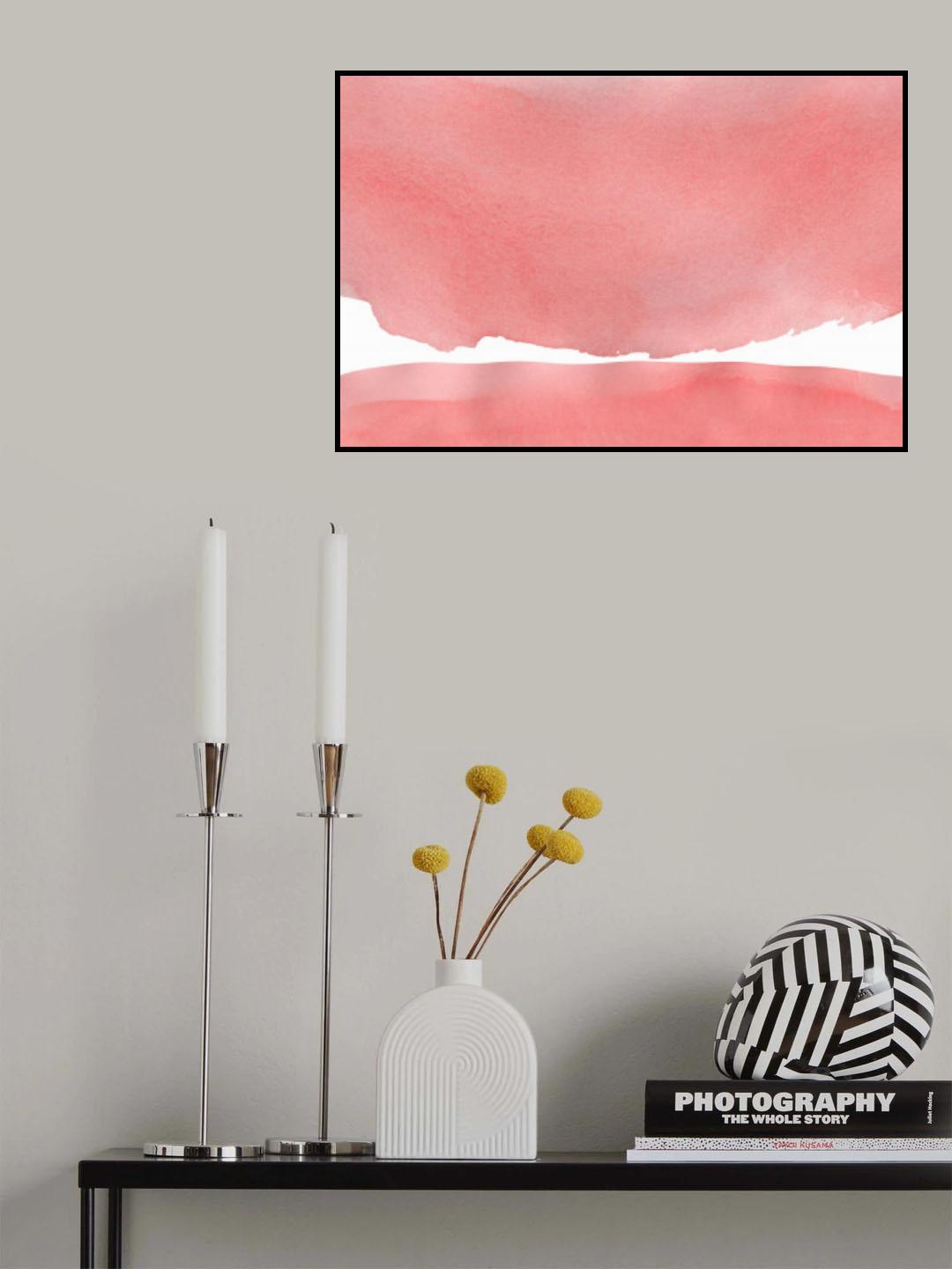 Minimal Pink Abstract 04 Landscape Poster och Canvastavla