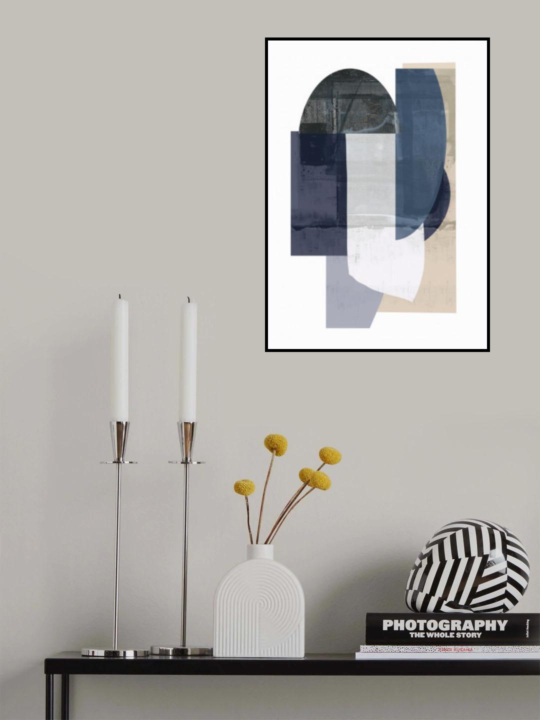 Navy Shapes No1 Poster och Canvastavla