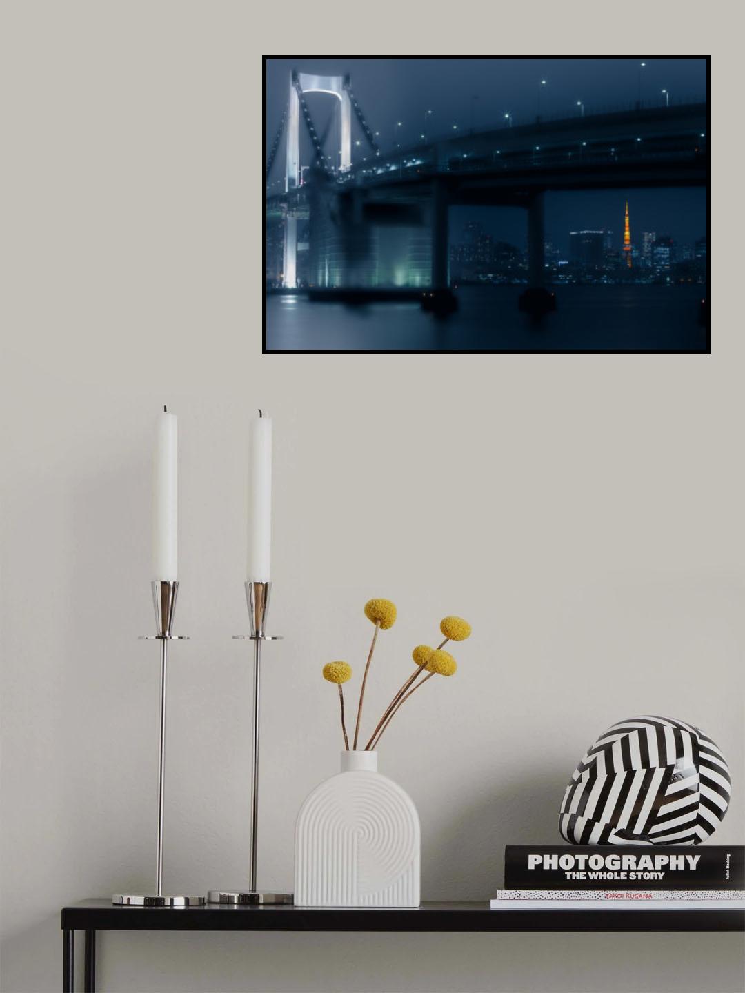Bridge at night Poster och Canvastavla