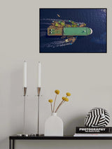 Unload watermelons from the big boat Poster och Canvastavla