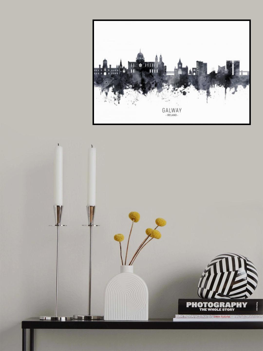 Galway Ireland Skyline Poster och Canvastavla