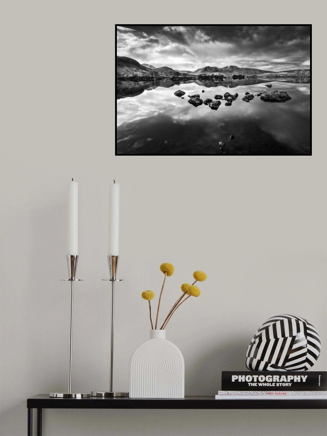 Lochan na h-Achlaise in Black in White #1 Poster och Canvastavla