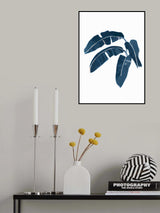 Palm Indigo White Poster och Canvastavla