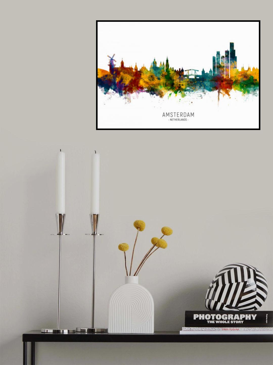 Amsterdam Skyline Poster och Canvastavla