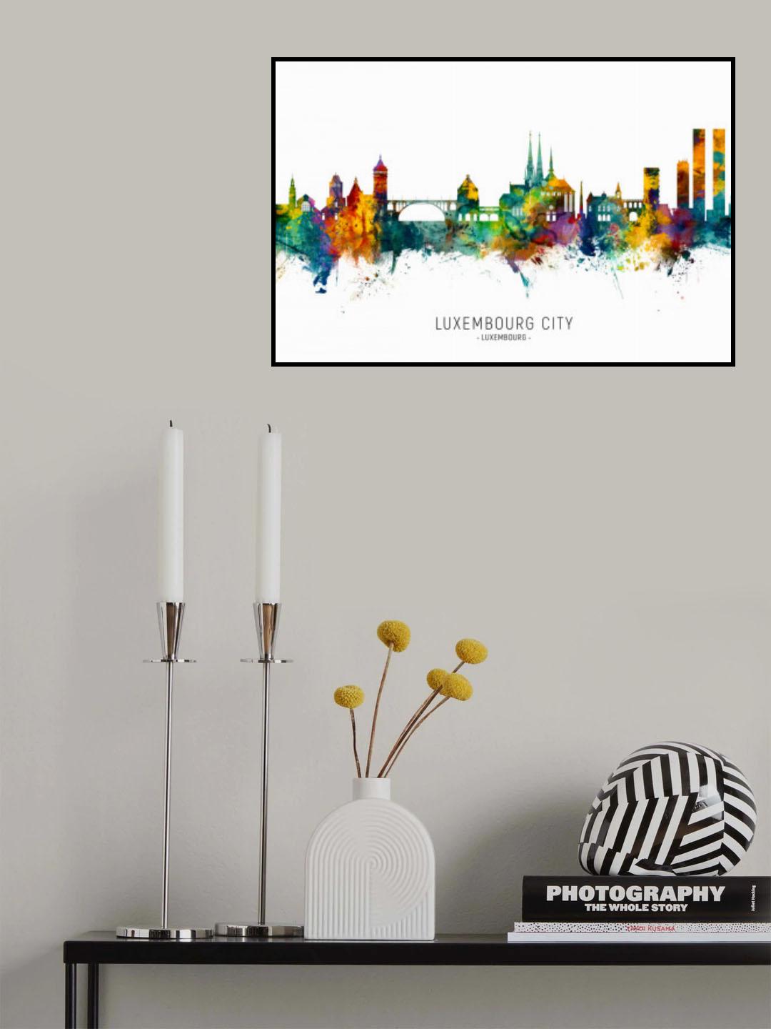 Luxembourg City Skyline Poster och Canvastavla