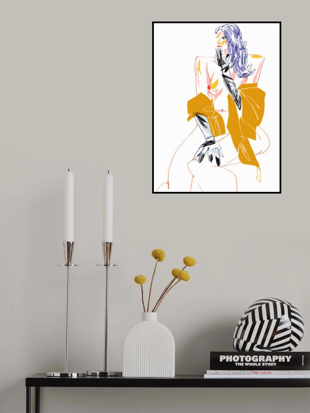 Girl With Gloves Poster och Canvastavla