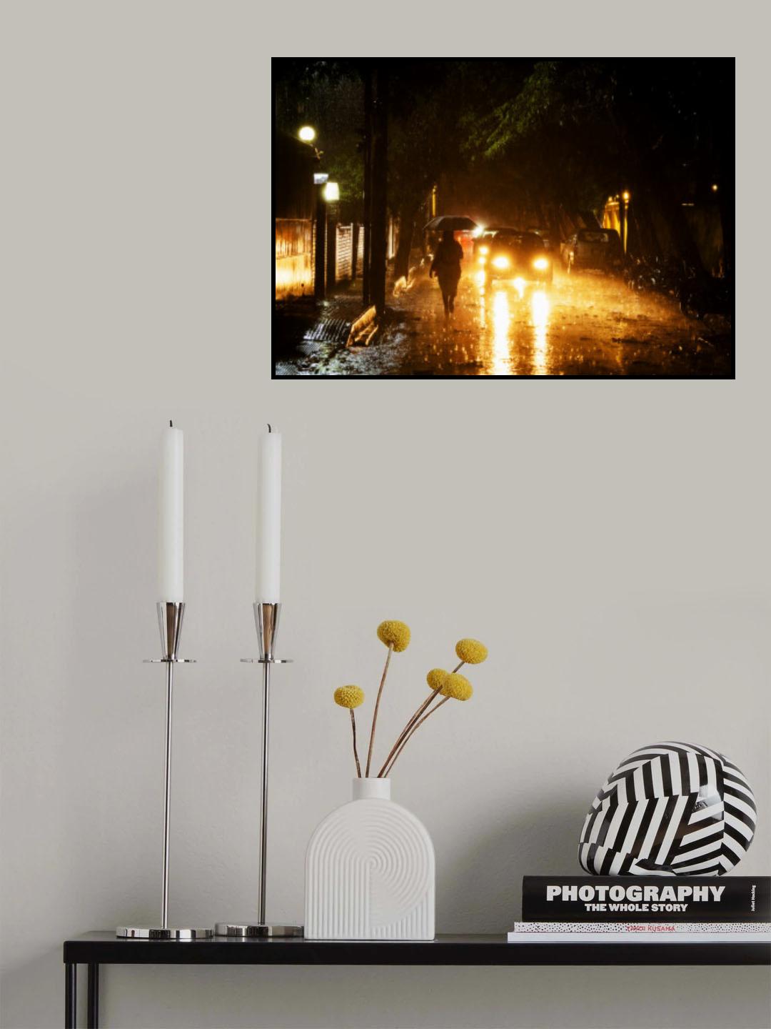 The night rain in Dhaka city. Poster och Canvastavla
