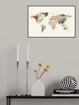 World Map Color Poster och Canvastavla