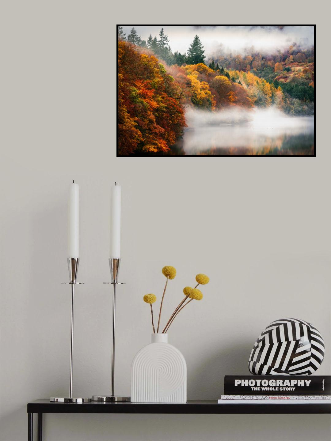 Faskally Autumn Poster och Canvastavla