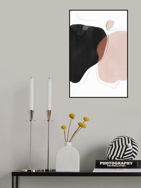 Black Pink Abstract Art Poster och Canvastavla