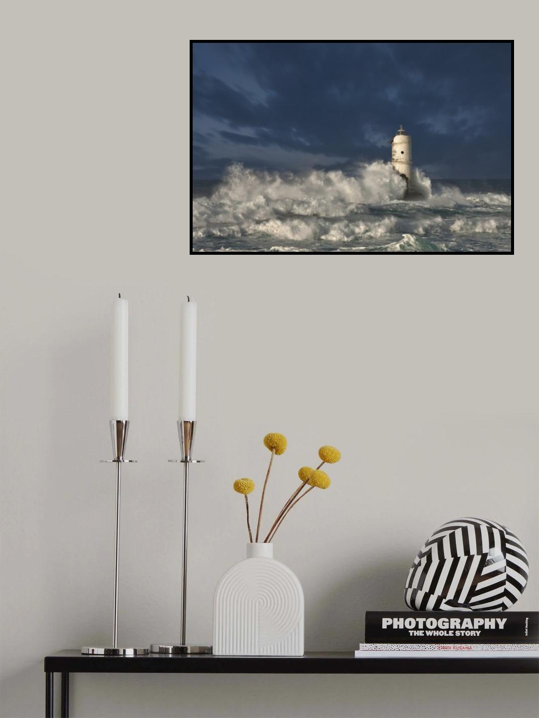 Faro di Mangiabarche(Calasetta-Sardegna) Poster och Canvastavla