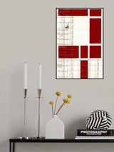 Lines, Reds and a man Poster och Canvastavla