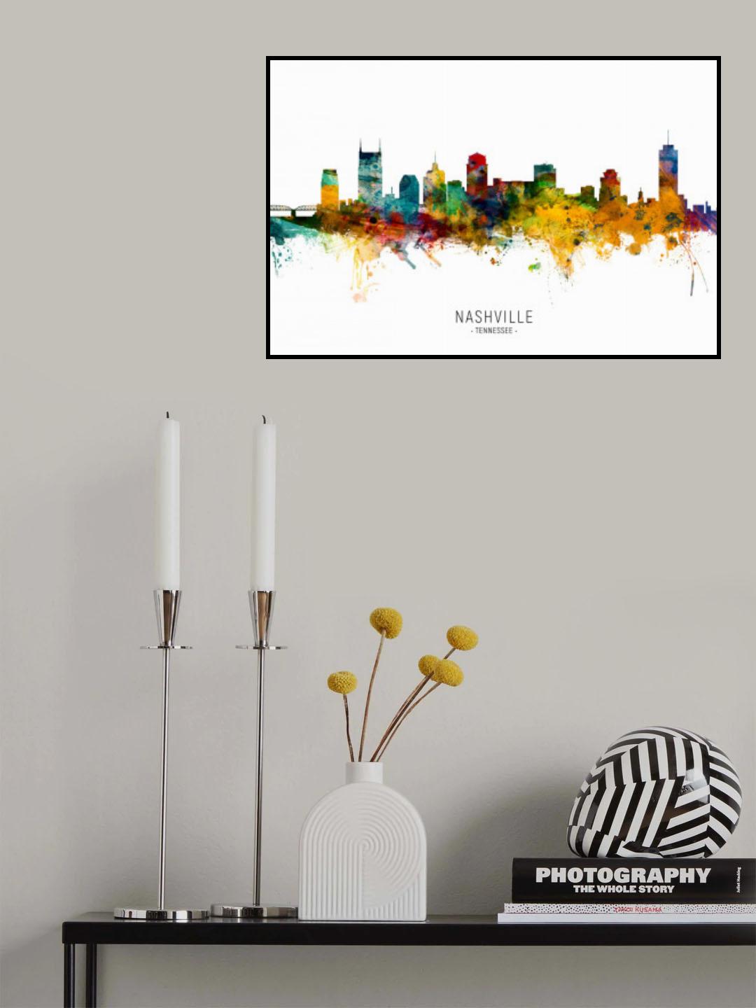 Nashville Tennessee Skyline Poster och Canvastavla