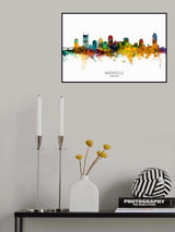 Nashville Tennessee Skyline Poster och Canvastavla
