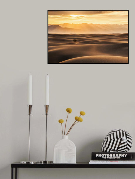 Golden Rays over Sand Dunes Poster och Canvastavla