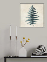 Teal watercolor fern 5 Poster och Canvastavla
