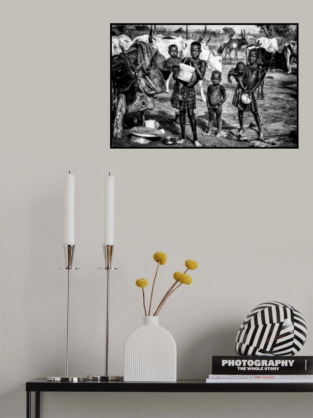 Life in a Mundari cattle camp - South Sudan Poster och Canvastavla