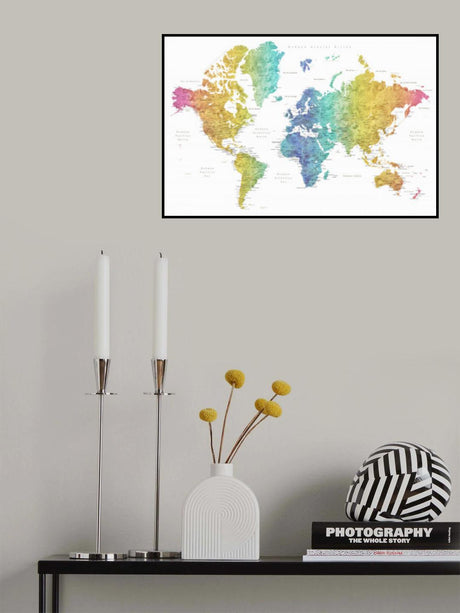 Jude world map in Spanish Poster och Canvastavla