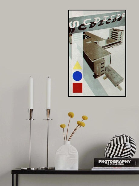 Bauhaus Dessau architecture in vintage magazine style III Poster och Canvastavla
