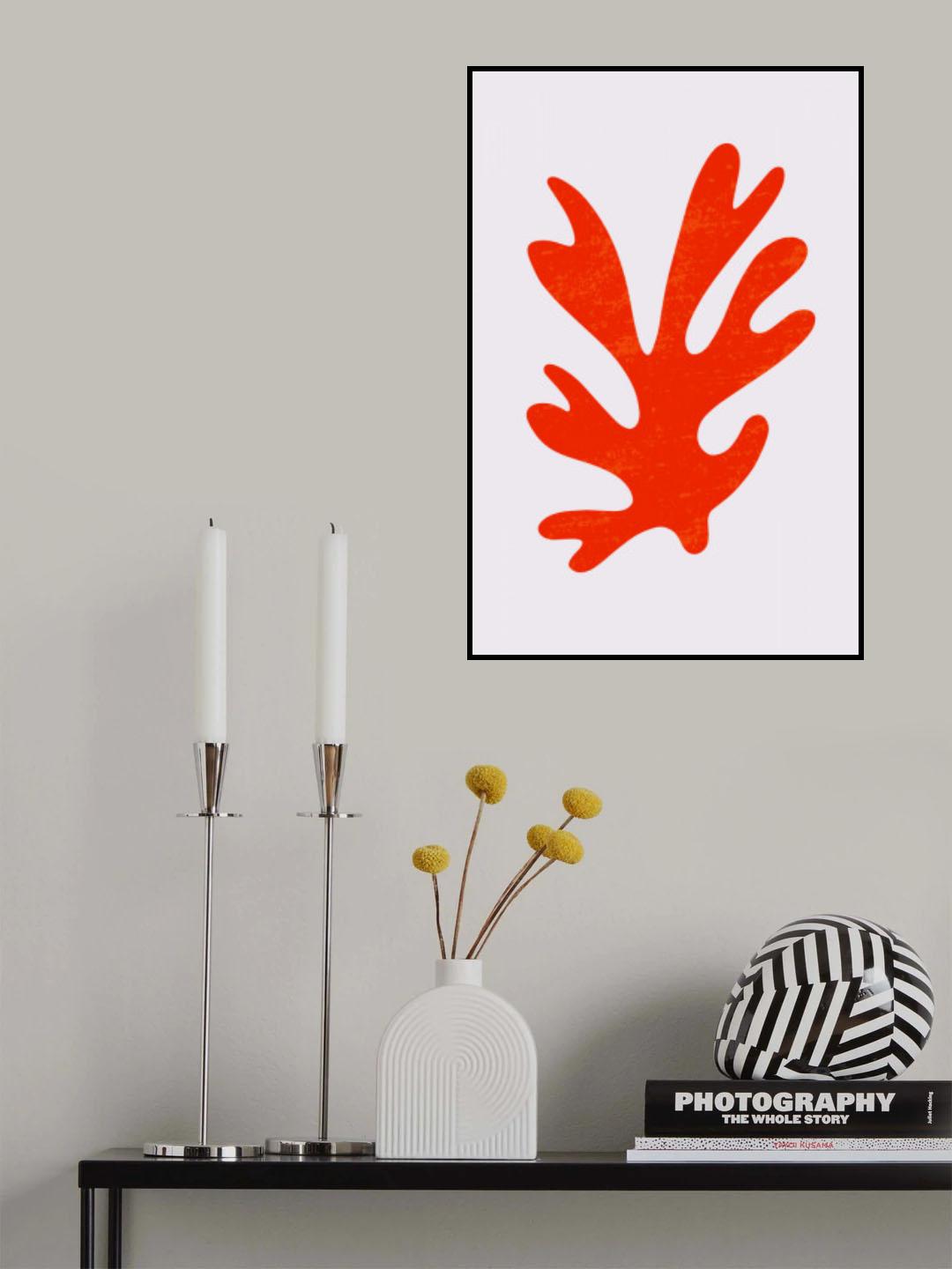 Abstract Red Algae Poster och Canvastavla