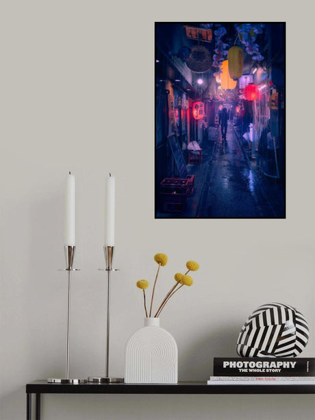 Tokyo Blue Rain Poster och Canvastavla