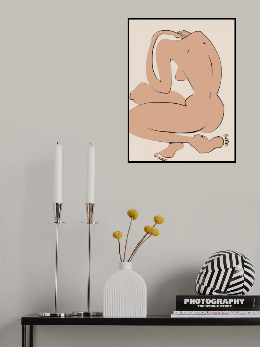 Back Stretching Yoga Poster och Canvastavla