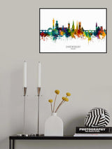 Shrewsbury England Skyline Poster och Canvastavla