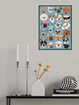 Puzzle Dogs In Glasses Poster och Canvastavla