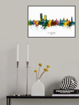 A Coruña Spain Skyline Poster och Canvastavla