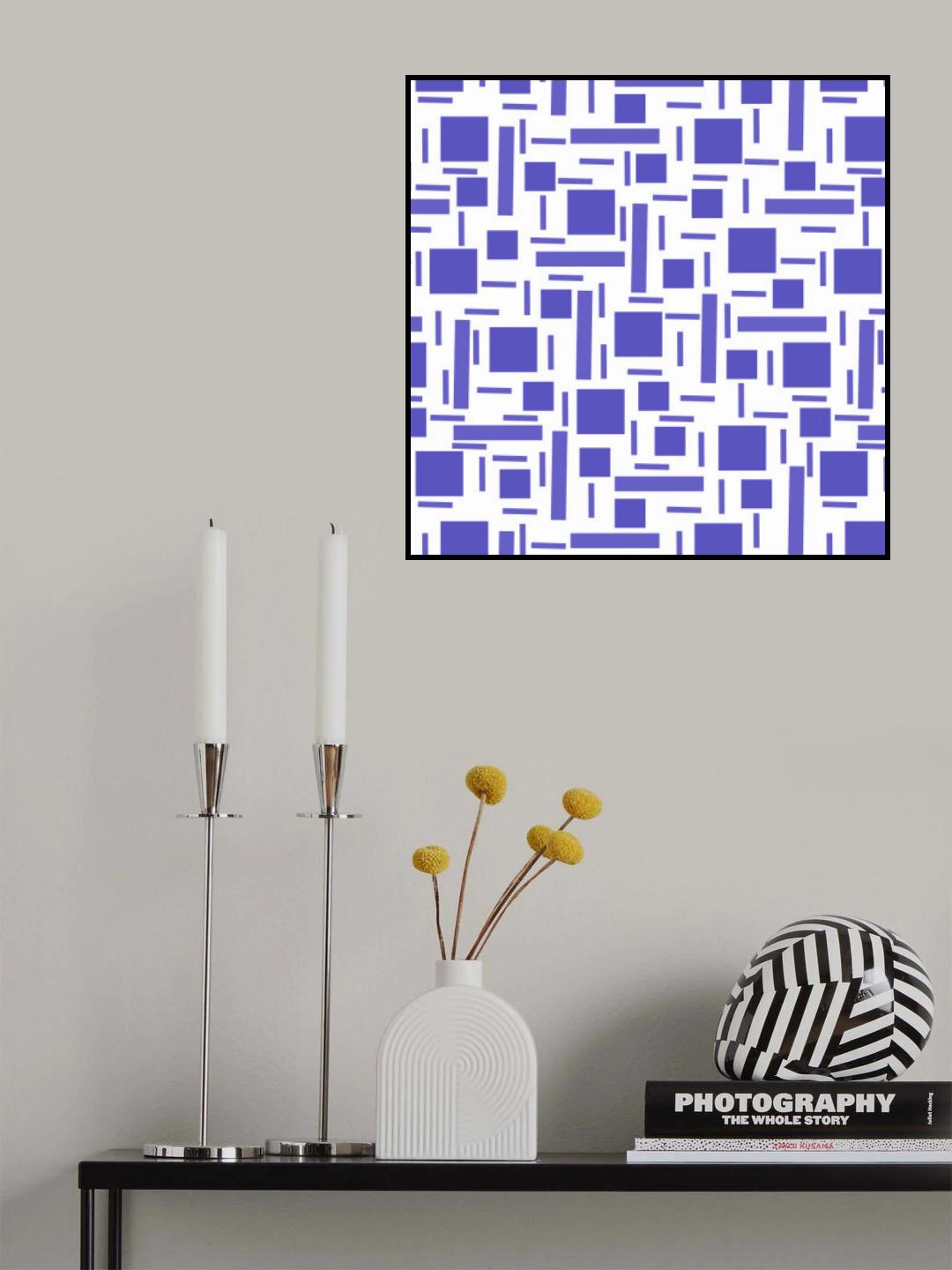Shapely #2 Navy Blue Geometric Abstract Poster och Canvastavla
