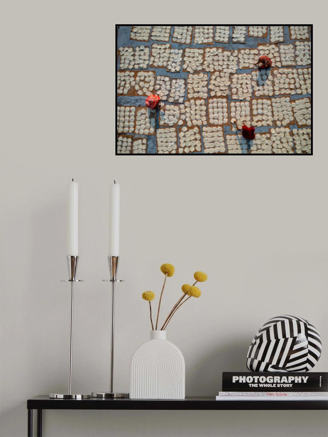 Women drying vermicelli Poster och Canvastavla