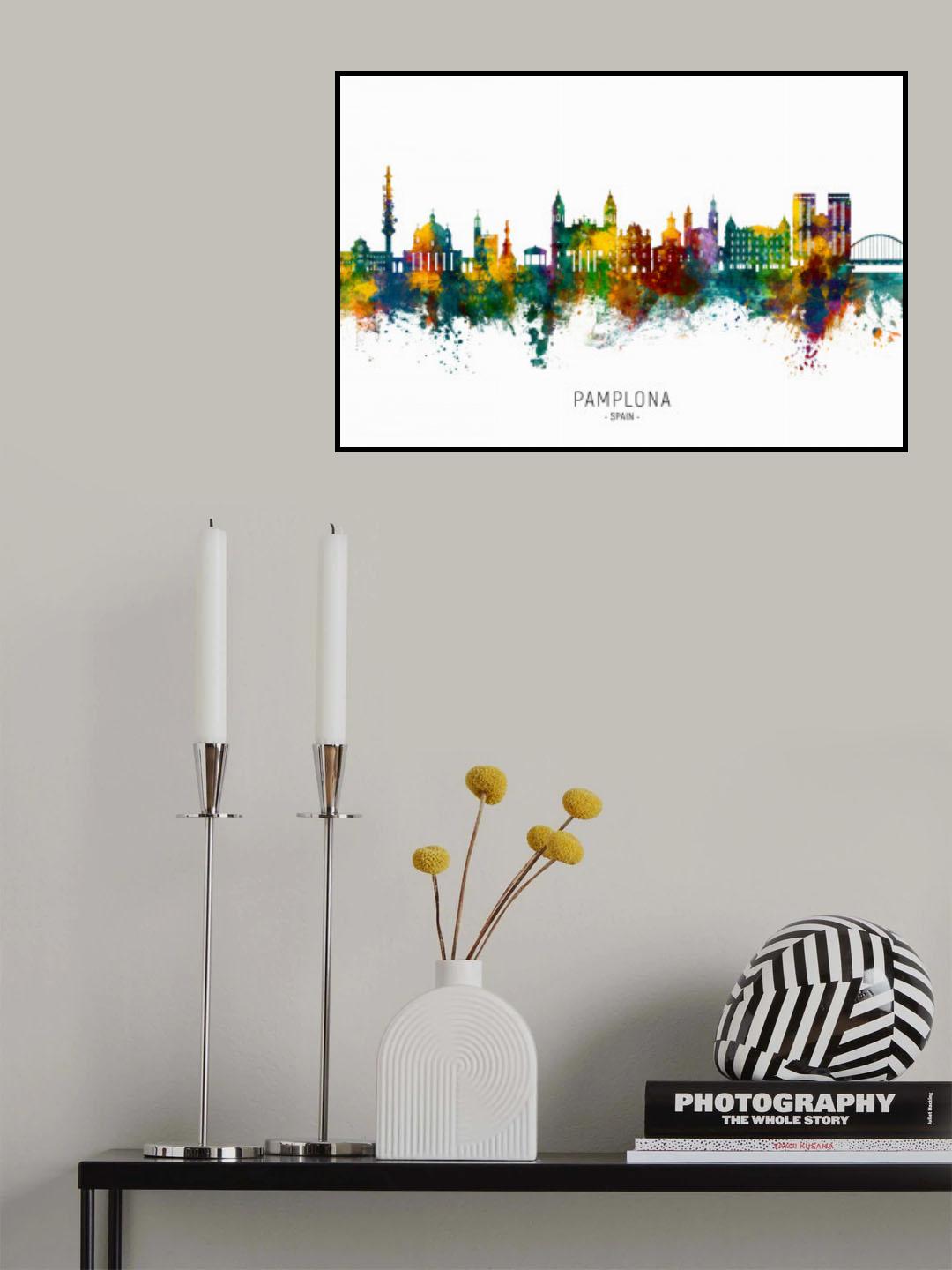 Pamplona Spain Skyline Poster och Canvastavla
