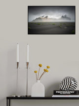 Misty morning at Vestahorn Poster och Canvastavla