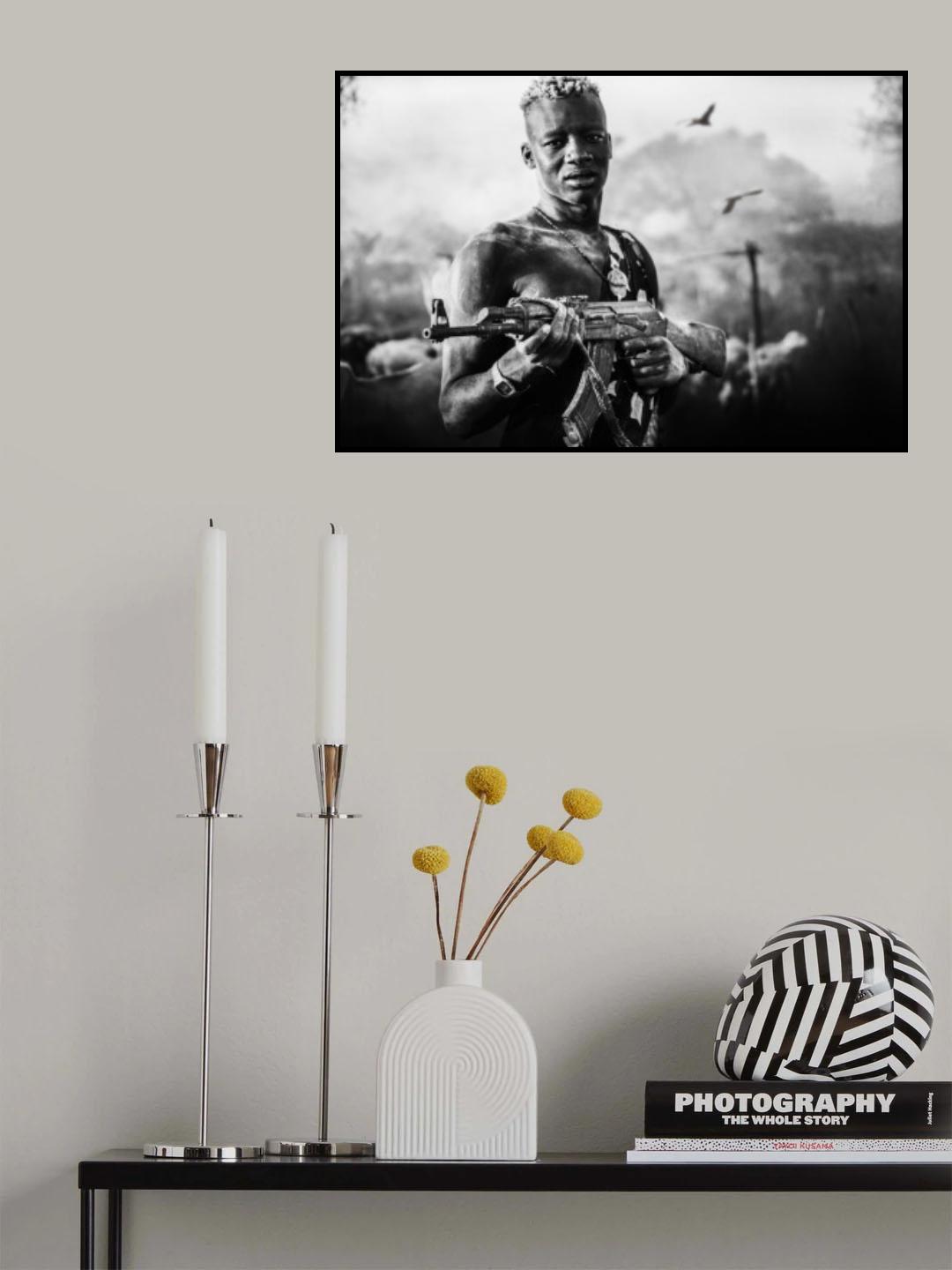 Mundari with AK47 Poster och Canvastavla