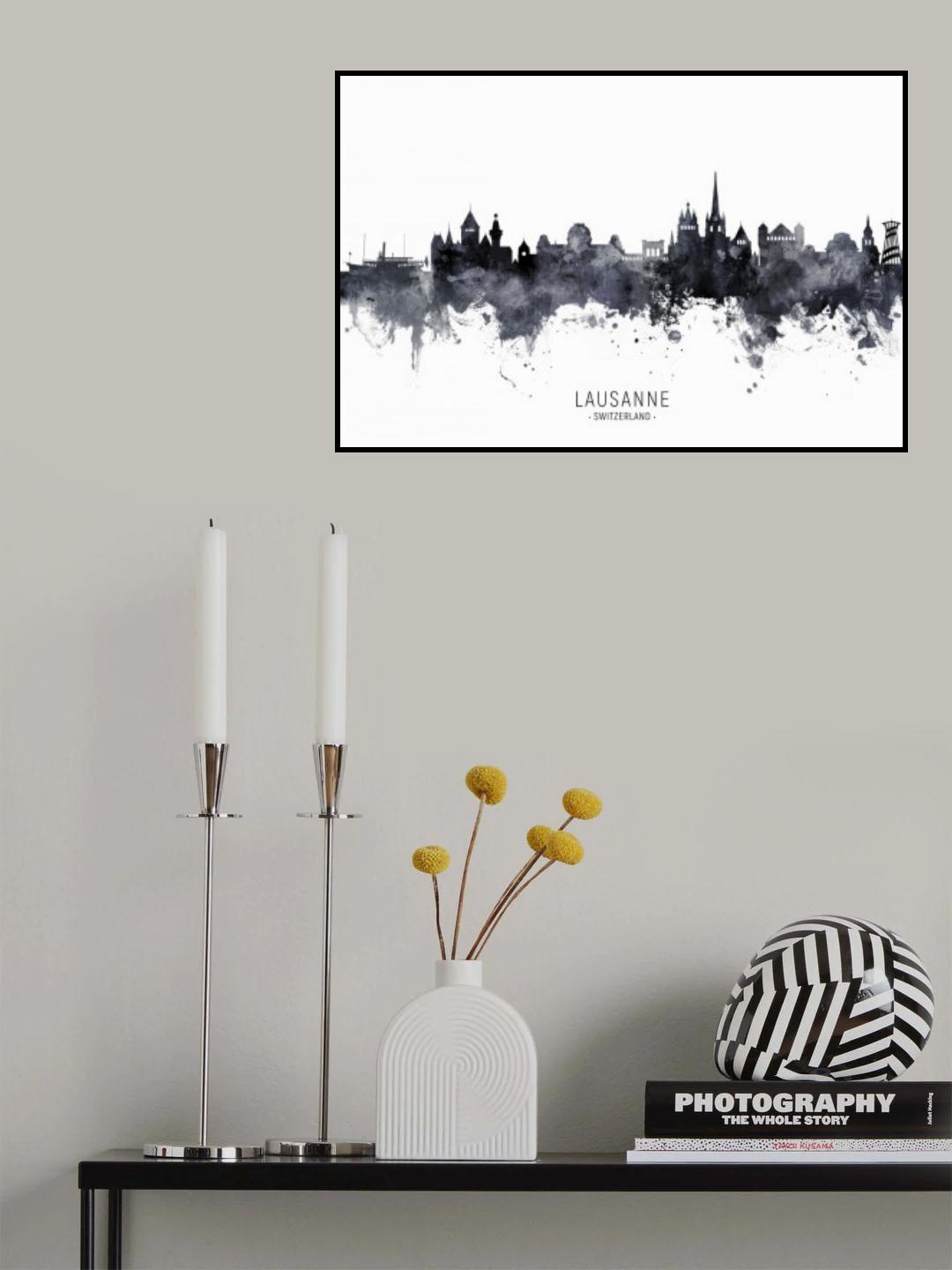 Lausanne Switzerland Skyline Poster och Canvastavla