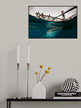 Man and shark Poster och Canvastavla