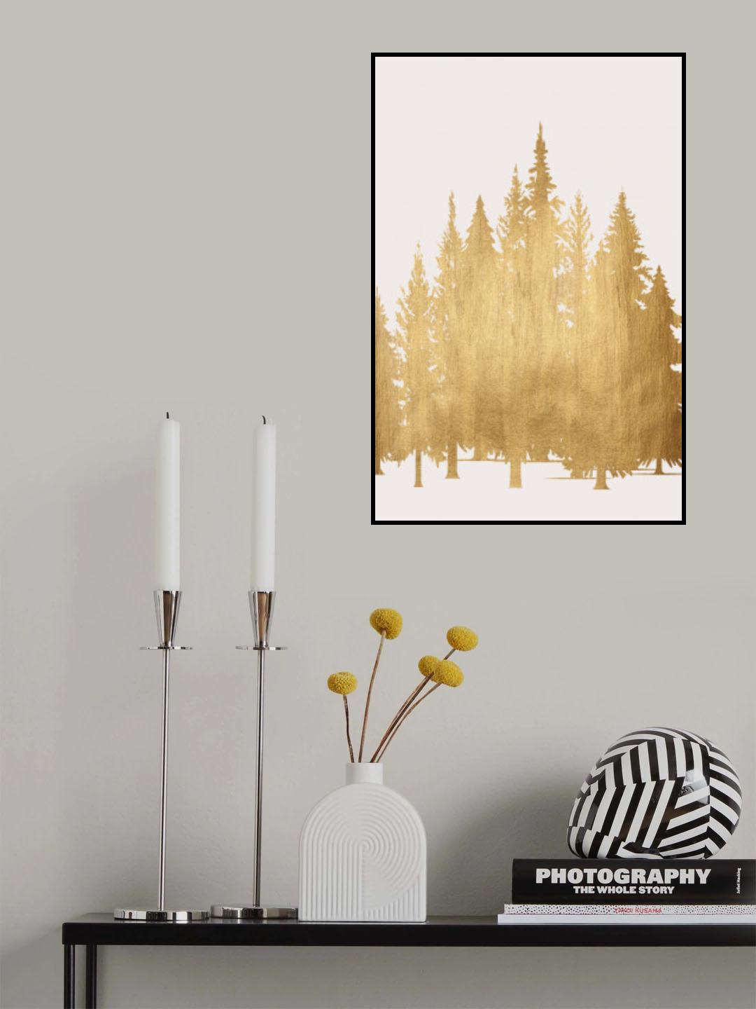 Tannenwald (gold) Poster och Canvastavla